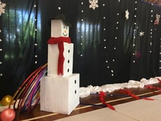Cardboard snowman at 2019 display